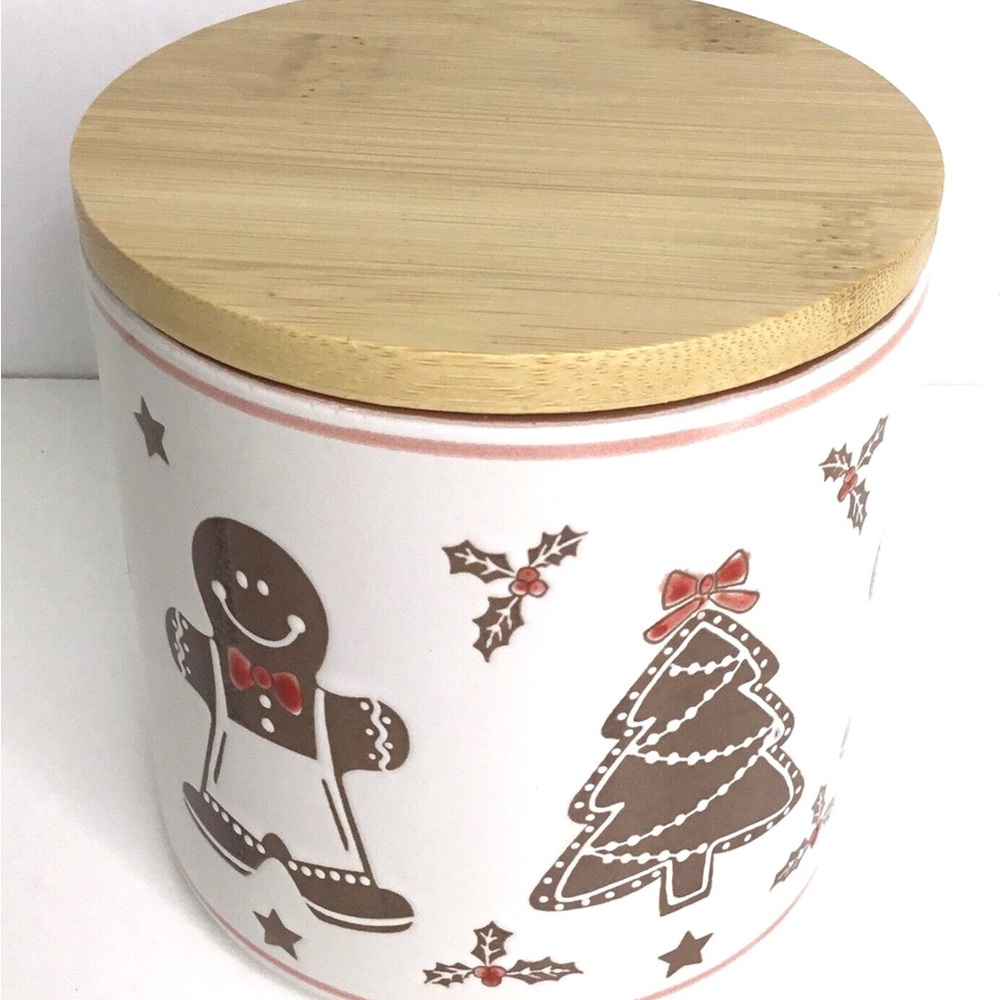 Eli & Ana Cookie Jar Canister Gingerbread Canister - Christmas 4.25" Tall - New